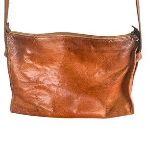 iL Bisonte Brown Leather Bag Shoulder Crossbody Italy St Thomas Vintage